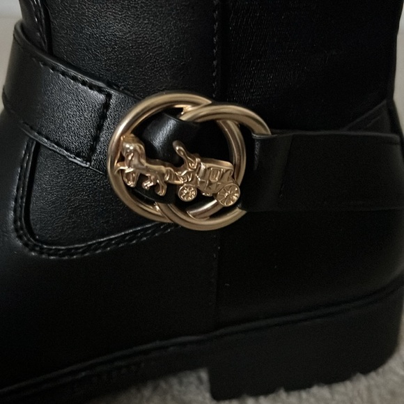 Coach, Farrah black leather riding boot 7 - Picture 9 of 12